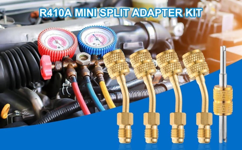 Tigbear R410A Mini Split Adapter Kit, 45 Degree R410A Swivel Adapters with 5/16" Female to 1/4" Male, Vacuum Pump Adapters for HVAC Refrigerant System - Image 5